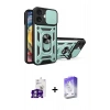 MARSİLYAN™- iPhone 16 Kılıf Ahenk Klasik - Siyah Bilvis 5in1 3D Magic Cam Ekran Koruyucu + Gümüş Bilvis Titan Kamera Lens