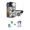 MARSİLYAN™- iPhone 16 Kılıf Ahenk Klasik - Siyah Bilvis 5in1 3D Magic Cam Ekran Koruyucu + Raze Metal Kamera Lens - LT