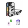 MARSİLYAN™- iPhone 16 Kılıf Ahenk Klasik - Siyah Bilvis 5in1 3D Magic Cam Ekran Koruyucu + Raze Metal Kamera Lens - PE