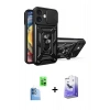 MARSİLYAN™- iPhone 16 Kılıf Ahenk Klasik - Siyah Bilvis 5in1 5D Magic Hayalet Cam Ekran Koruyucu + Raze Metal Kamera Lens - LT