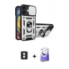 MARSİLYAN™- iPhone 16 Kılıf Ahenk Klasik - Siyah Bilvis 5in1 5D Magic Hayalet Cam Ekran Koruyucu + PVD Metal Kamera Lens - MI