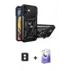 MARSİLYAN™- iPhone 16 Kılıf Ahenk Klasik - Siyah Bilvis 5in1 5D Magic Hayalet Cam Ekran Koruyucu + PVD Metal Kamera Lens - MI