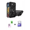 MARSİLYAN™- iPhone 16 Kılıf Ahenk Klasik - Siyah Bilvis 5in1 5D Magic Hayalet Cam Ekran Koruyucu + Raze Metal Kamera Lens - PE