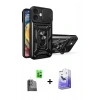 MARSİLYAN™- iPhone 16 Kılıf Ahenk Klasik - Siyah Bilvis 5in1 5D Magic Hayalet Cam Ekran Koruyucu + Raze Metal Kamera Lens - SH