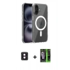 MARSİLYAN™- iPhone 16 Kılıf Ahenk Minimal Serisi - Şeffaf 360 Full Body Arka Koruyucu + PVD Metal Kamera Lens - PE