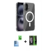 MARSİLYAN™- iPhone 16 Kılıf Ahenk Minimal Serisi - Şeffaf 360 Full Body Arka Koruyucu + Raze Metal Kamera Lens - LT