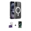 MARSİLYAN™- iPhone 16 Kılıf Ahenk Minimal Serisi - Siyah 360 Mat Full Body Arka Koruyucu + Bilvis Titan Kamera Lens - YL