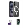 MARSİLYAN™- iPhone 16 Kılıf Ahenk Minimal Serisi - Siyah 360 Mat Full Body Arka Koruyucu + Bilvis Titan Kamera Lens - PE