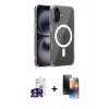 MARSİLYAN™- iPhone 16 Kılıf Ahenk Minimal Serisi - Siyah 3D Antistatik Mat Seramik Nano Ekran Koruyucu + Bilvis Titan Kamera Lens - YL
