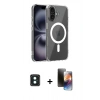 MARSİLYAN™- iPhone 16 Kılıf Ahenk Minimal Serisi - Siyah 3D Antistatik Mat Seramik Nano Ekran Koruyucu + PVD Metal Kamera Lens - YL
