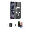 MARSİLYAN™- iPhone 16 Kılıf Ahenk Minimal Serisi - Siyah 3D Antistatik Mat Seramik Nano Ekran Koruyucu + PVD Metal Kamera Lens - PE