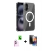 MARSİLYAN™- iPhone 16 Kılıf Ahenk Minimal Serisi - Siyah 3D Antistatik Mat Seramik Nano Ekran Koruyucu + Raze Metal Kamera Lens - PE