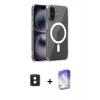 MARSİLYAN™- iPhone 16 Kılıf Ahenk Minimal Serisi - Siyah Bilvis 5in1 3D Magic Cam Ekran Koruyucu + PVD Metal Kamera Lens - PE