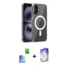 MARSİLYAN™- iPhone 16 Kılıf Ahenk Minimal Serisi - Siyah Bilvis 5in1 3D Magic Cam Ekran Koruyucu + Raze Metal Kamera Lens - LT