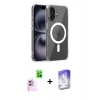 MARSİLYAN™- iPhone 16 Kılıf Ahenk Minimal Serisi - Siyah Bilvis 5in1 3D Magic Cam Ekran Koruyucu + Raze Metal Kamera Lens - PE