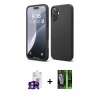 MARSİLYAN™- iPhone 16 Kılıf Ahenk Serisi - Şeffaf 360 Full Body Arka Koruyucu + Bilvis Titan Kamera Lens - PE