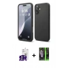 MARSİLYAN™- iPhone 16 Kılıf Ahenk Serisi - Şeffaf 360 Full Body Arka Koruyucu + Bilvis Titan Kamera Lens - SH