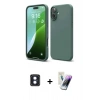 MARSİLYAN™- iPhone 16 Kılıf Ahenk Serisi - Şeffaf Pasifik Cam Ekran Koruyucu + PVD Metal Kamera Lens - MI