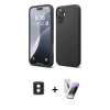 MARSİLYAN™- iPhone 16 Kılıf Ahenk Serisi - Şeffaf Pasifik Cam Ekran Koruyucu + PVD Metal Kamera Lens - MI