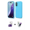 MARSİLYAN™- iPhone 16 Kılıf Ahenk Serisi - Şeffaf Pasifik Cam Ekran Koruyucu + Bilvis Titan Kamera Lens - PE