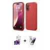 MARSİLYAN™- iPhone 16 Kılıf Ahenk Serisi - Şeffaf Pasifik Cam Ekran Koruyucu + Bilvis Titan Kamera Lens - PE