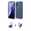 MARSİLYAN™- iPhone 16 Kılıf Ahenk Serisi - Şeffaf Pasifik Cam Ekran Koruyucu + Bilvis Titan Kamera Lens - PE