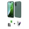 MARSİLYAN™- iPhone 16 Kılıf Ahenk Serisi - Şeffaf Pasifik Cam Ekran Koruyucu + Raze Metal Kamera Lens - SH