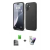 MARSİLYAN™- iPhone 16 Kılıf Ahenk Serisi - Şeffaf Pasifik Cam Ekran Koruyucu + Raze Metal Kamera Lens - SH