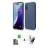 MARSİLYAN™- iPhone 16 Kılıf Ahenk Serisi - Şeffaf Pasifik Cam Ekran Koruyucu + Raze Metal Kamera Lens - SH