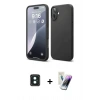 MARSİLYAN™- iPhone 16 Kılıf Ahenk Serisi - Şeffaf Pasifik Cam Ekran Koruyucu + PVD Metal Kamera Lens - YL
