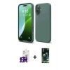 MARSİLYAN™- iPhone 16 Kılıf Ahenk Serisi - Siyah 360 Mat Full Body Arka Koruyucu + Bilvis Titan Kamera Lens - PE