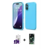 MARSİLYAN™- iPhone 16 Kılıf Ahenk Serisi - Siyah 360 Mat Full Body Arka Koruyucu + Bilvis Titan Kamera Lens - GS