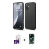 MARSİLYAN™- iPhone 16 Kılıf Ahenk Serisi - Siyah 360 Mat Full Body Arka Koruyucu + Bilvis Titan Kamera Lens - GS
