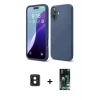 MARSİLYAN™- iPhone 16 Kılıf Ahenk Serisi - Siyah 360 Mat Full Body Arka Koruyucu + PVD Metal Kamera Lens - PE