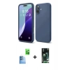 MARSİLYAN™- iPhone 16 Kılıf Ahenk Serisi - Siyah 360 Mat Full Body Arka Koruyucu + Raze Metal Kamera Lens - LT