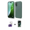 MARSİLYAN™- iPhone 16 Kılıf Ahenk Serisi - Siyah 360 Mat Full Body Arka Koruyucu + Bilvis Titan Kamera Lens - SH