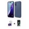 MARSİLYAN™- iPhone 16 Kılıf Ahenk Serisi - Siyah 360 Mat Full Body Arka Koruyucu + Bilvis Titan Kamera Lens - SH