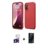 MARSİLYAN™- iPhone 16 Kılıf Ahenk Serisi - Siyah 3D Antistatik Hayalet Cam Ekran Koruyucu + Bilvis Titan Kamera Lens - YL