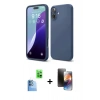 MARSİLYAN™- iPhone 16 Kılıf Ahenk Serisi - Siyah 3D Antistatik Mat Seramik Nano Ekran Koruyucu + Raze Metal Kamera Lens - LT