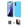 MARSİLYAN™- iPhone 16 Kılıf Ahenk Serisi - Siyah 3D Antistatik Mat Seramik Nano Ekran Koruyucu + PVD Metal Kamera Lens - MI