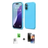 MARSİLYAN™- iPhone 16 Kılıf Ahenk Serisi - Siyah 3D Antistatik Mat Seramik Nano Ekran Koruyucu + Raze Metal Kamera Lens - BZ