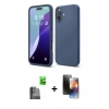 MARSİLYAN™- iPhone 16 Kılıf Ahenk Serisi - Siyah 3D Antistatik Mat Seramik Nano Ekran Koruyucu + Siyah Raze Metal Kamera Lens