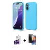 MARSİLYAN™- iPhone 16 Kılıf Ahenk Serisi - Siyah 3D Antistatik Mat Seramik Nano Ekran Koruyucu + Bilvis Titan Kamera Lens - YL