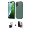 MARSİLYAN™- iPhone 16 Kılıf Ahenk Serisi - Siyah 3D Antistatik Mat Seramik Nano Ekran Koruyucu + Bilvis Titan Kamera Lens - YL