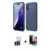 MARSİLYAN™- iPhone 16 Kılıf Ahenk Serisi - Siyah 3D Antistatik Mat Seramik Nano Ekran Koruyucu + Bilvis Titan Kamera Lens - YL