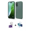 MARSİLYAN™- iPhone 16 Kılıf Ahenk Serisi - Siyah 3D Antistatik Seramik Nano Ekran Koruyucu + Bilvis Titan Kamera Lens - GS