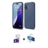 MARSİLYAN™- iPhone 16 Kılıf Ahenk Serisi - Siyah 3D Antistatik Seramik Nano Ekran Koruyucu + Bilvis Titan Kamera Lens - GS