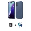 MARSİLYAN™- iPhone 16 Kılıf Ahenk Serisi - Siyah 3D Antistatik Seramik Nano Ekran Koruyucu + PVD Metal Kamera Lens - PE