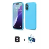 MARSİLYAN™- iPhone 16 Kılıf Ahenk Serisi - Siyah 3D Antistatik Seramik Nano Ekran Koruyucu + PVD Metal Kamera Lens - PE