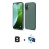 MARSİLYAN™- iPhone 16 Kılıf Ahenk Serisi - Siyah 3D Antistatik Seramik Nano Ekran Koruyucu + PVD Metal Kamera Lens - PE